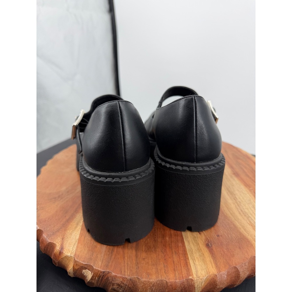 Madden Girl Thompkins Mary Jane Shoes Womens 7.5 Black Chunky Platform Lug Sole - Picture 5 of 9